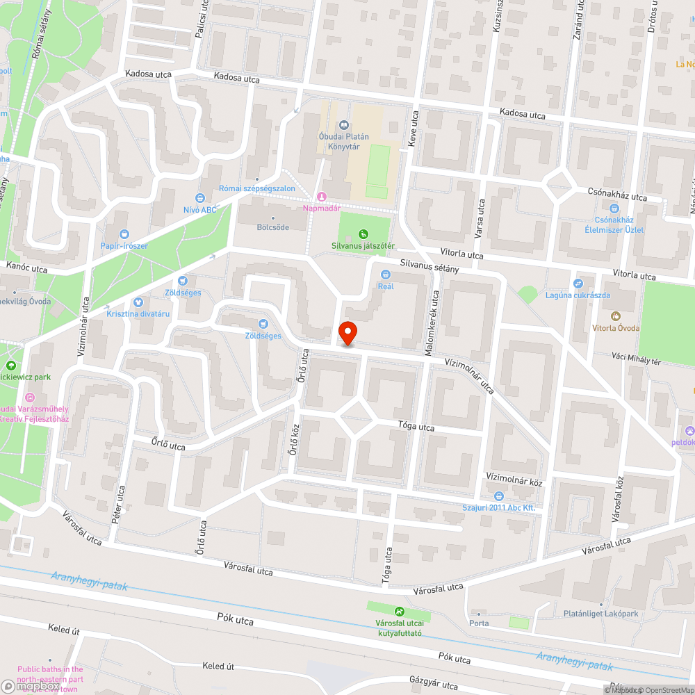 Kátyú - Vízimolnár u. 33. bejelentés helye