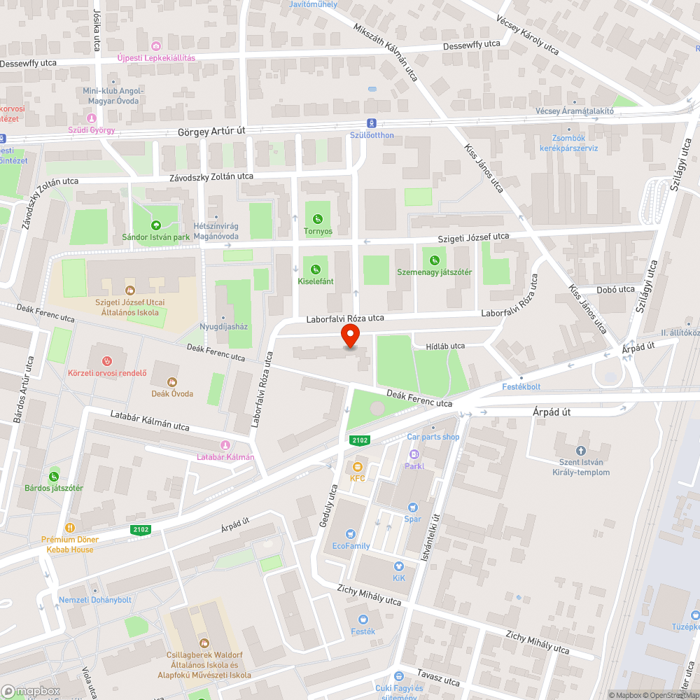 Elhagyott autó bejelentés helye