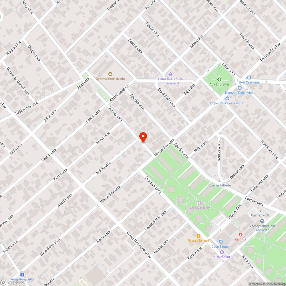 Kiszáradt fa bejelentés helye