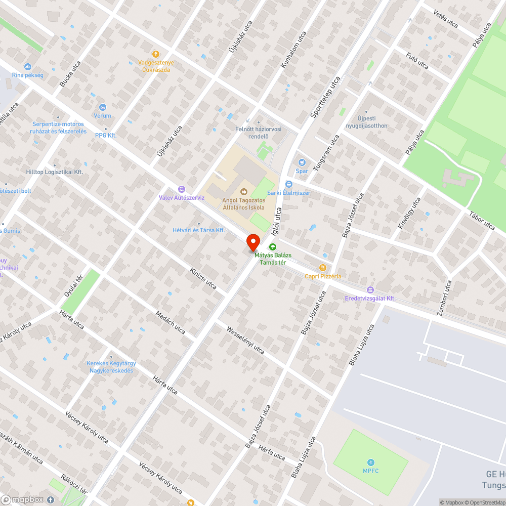 Nyomógomb távol a járdától bejelentés helye