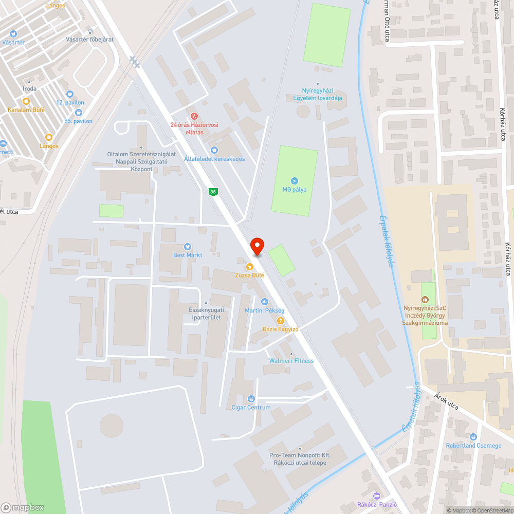 Áll a víz a kerékpárúton! bejelentés helye