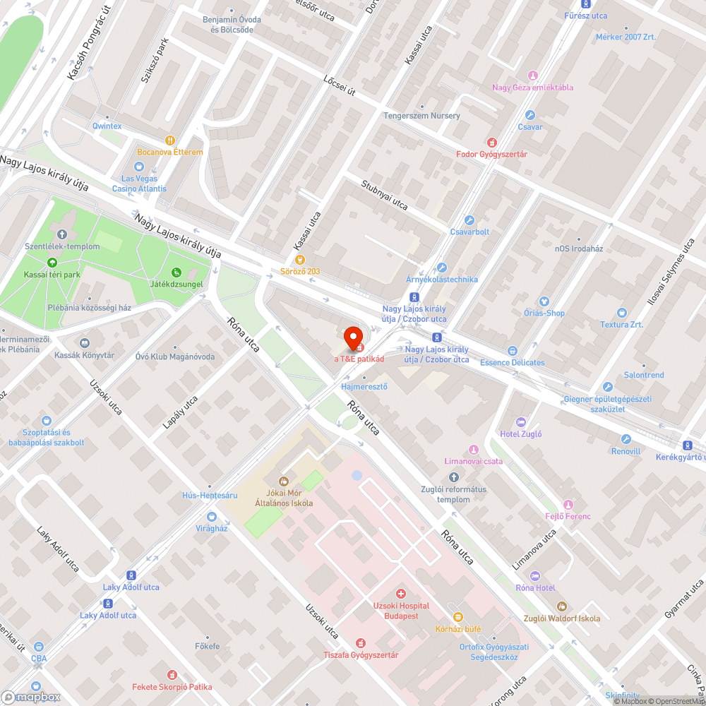 Járdán kialakult "kátyú" bejelentés helye