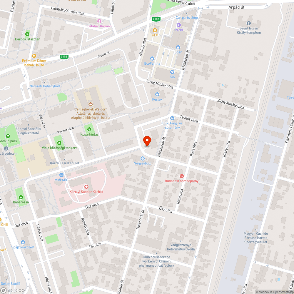 Kátyú bejelentés helye