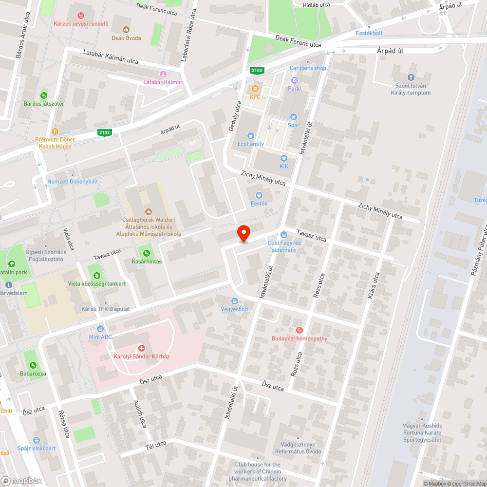 Kátyú bejelentés helye