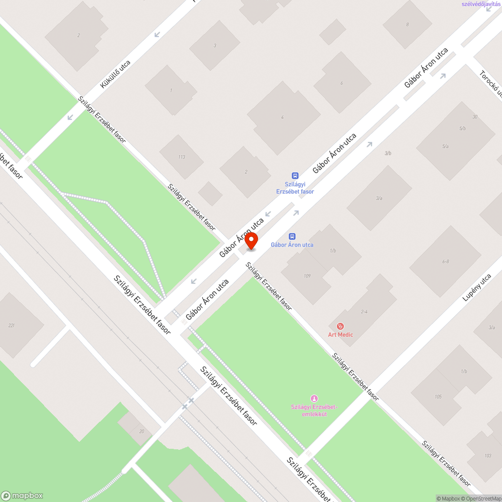 Kátyú a Gábor Áron utca és Szilágyi E. fasor sarkán bejelentés helye