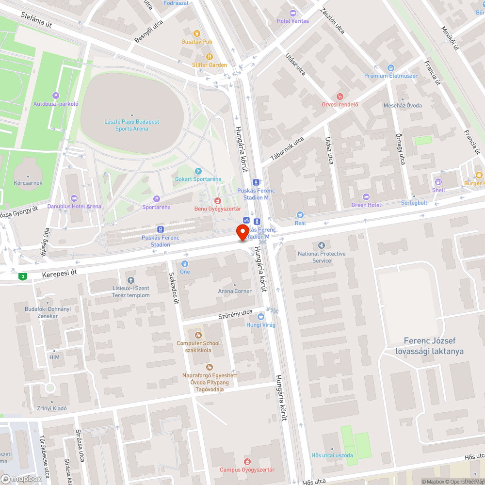 Balesetben megsérült terelő korlát bejelentés helye