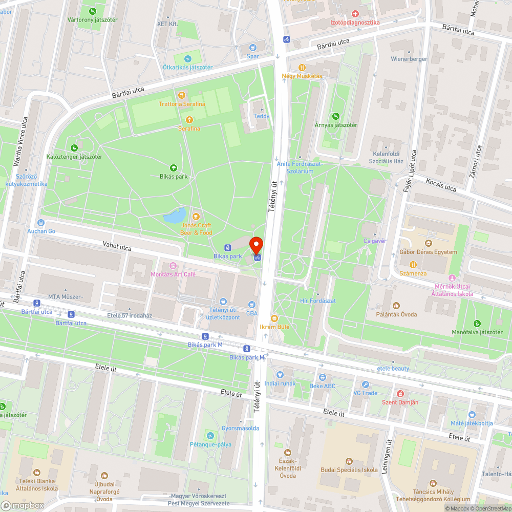 Roncsbicaj a Bikás parknál bejelentés helye