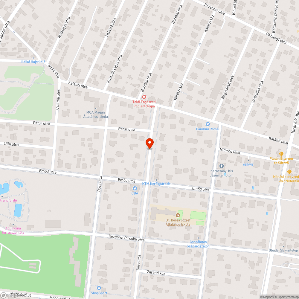 Kiszáradt fa a Keve utcában bejelentés helye