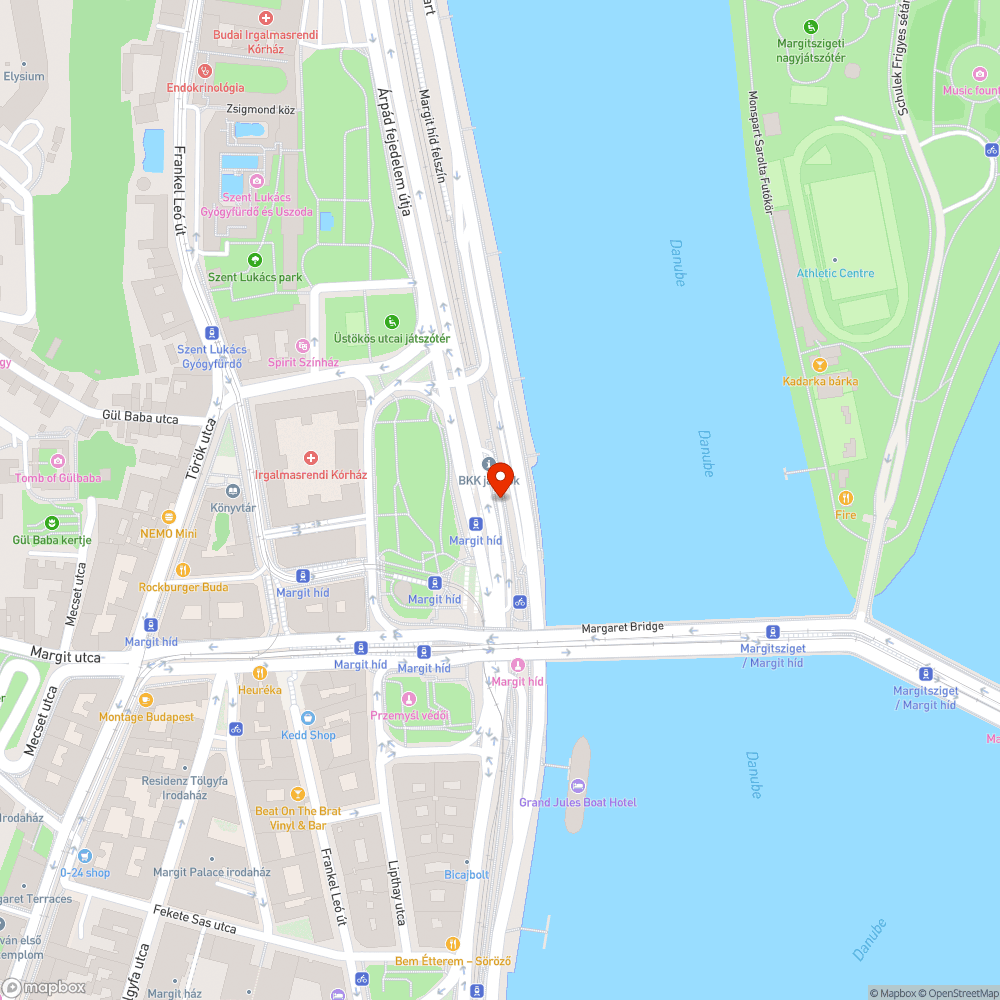 Gázos rakparti támfal a Margit hídnál bejelentés helye