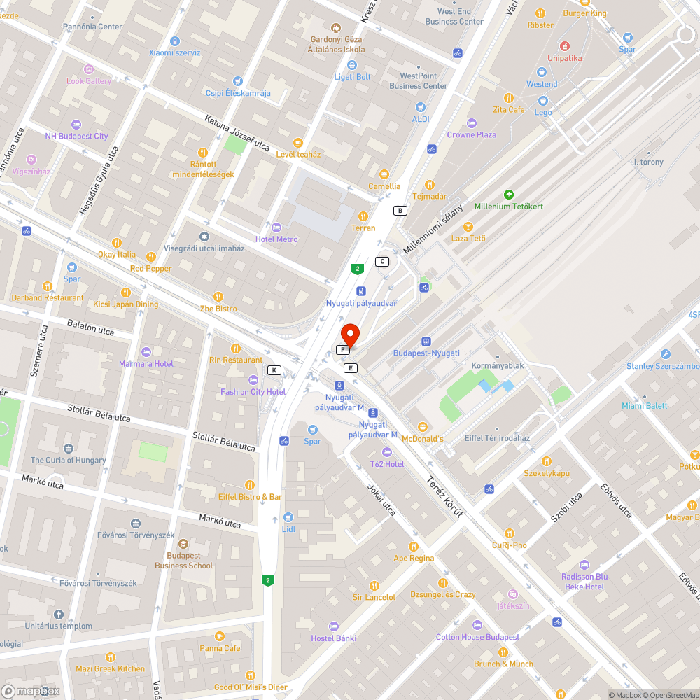 egyirányúsított Nyugati tér parkoló megnyitása kerékpárosoknak a körút felől bejelentés helye