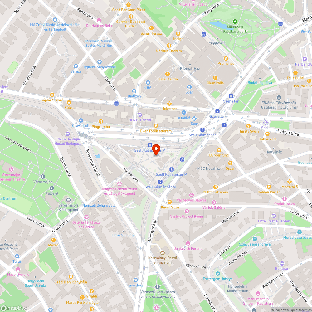 Sudár ágak visszavágása Széll Kálmán téren bejelentés helye