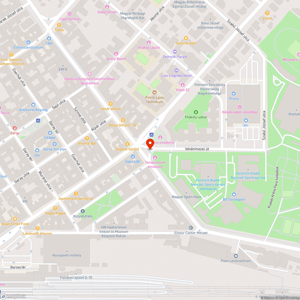 A Reiner Frigyes park hátsó része  gazos bejelentés helye