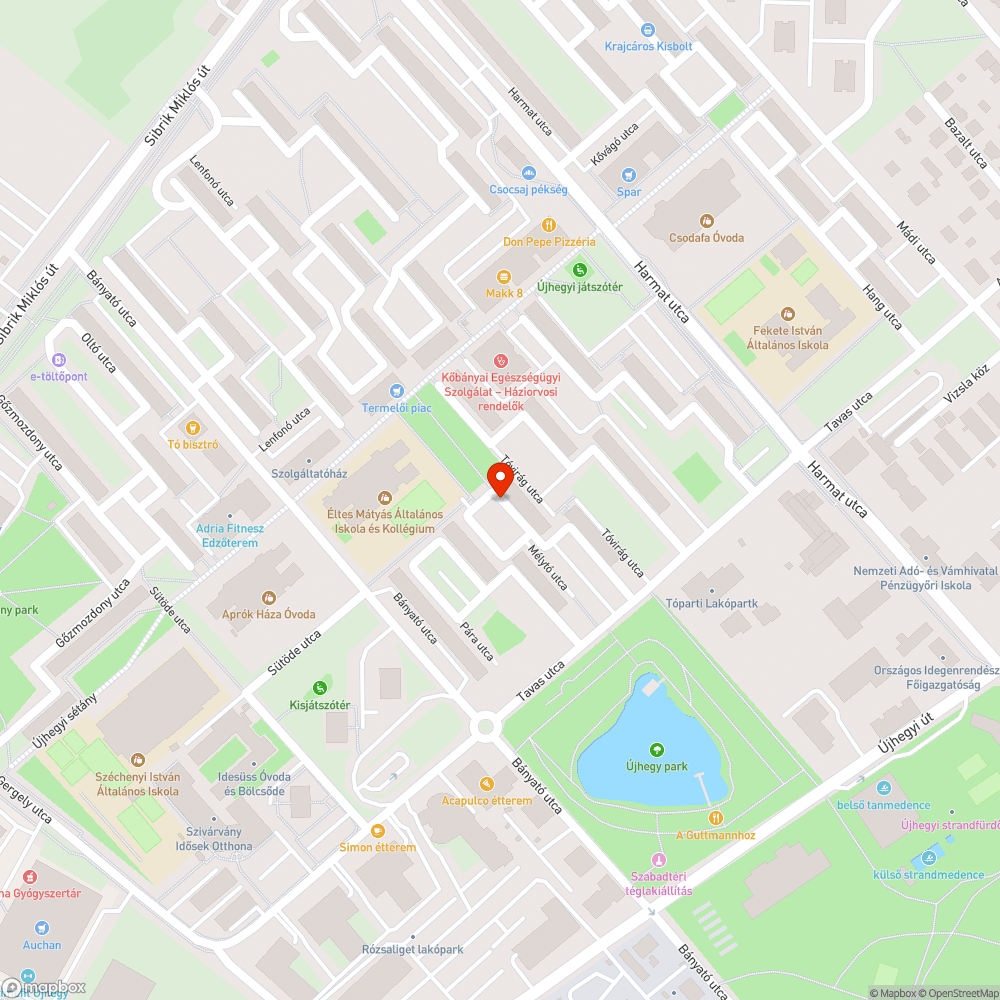 Kettő kiszáradt fa bejelentés helye