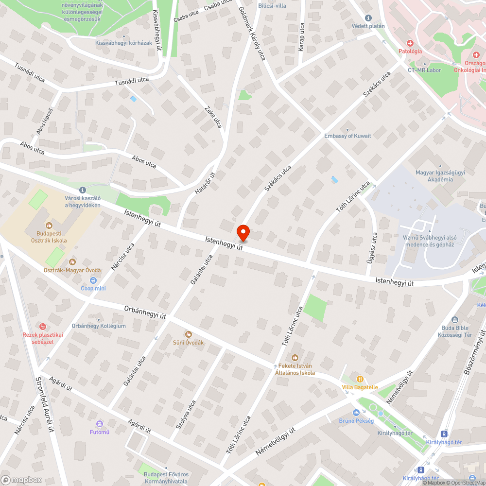 Istenhegyi út tábla a földön bejelentés helye