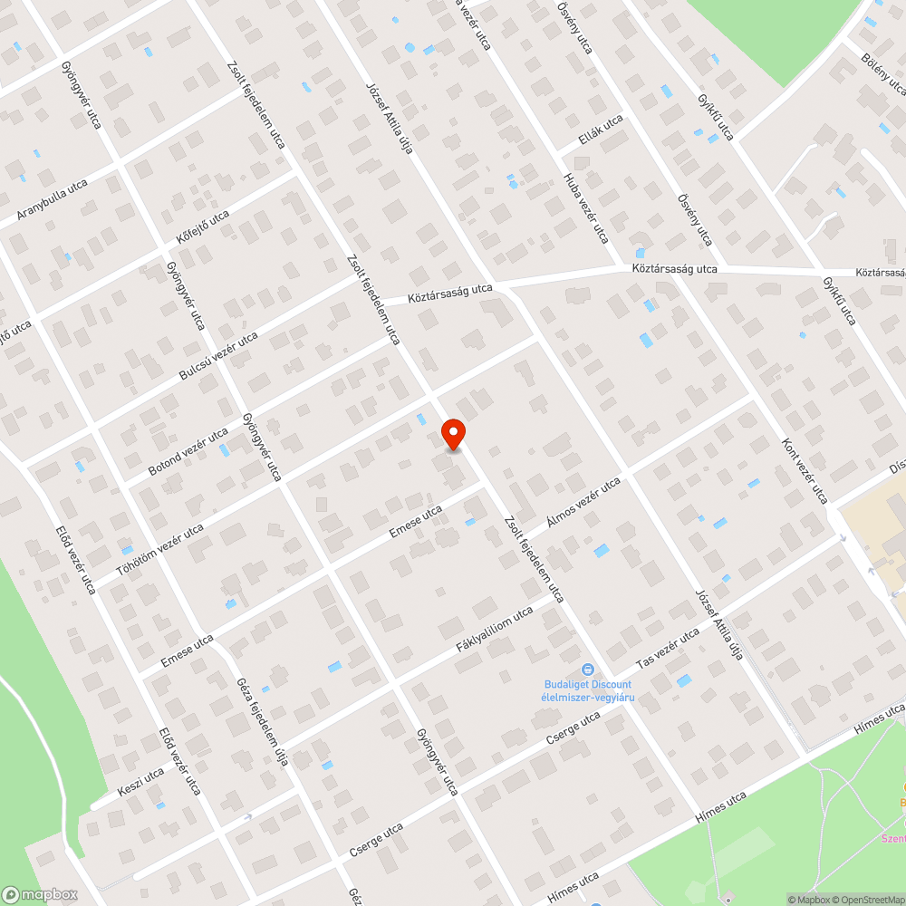 Beszakadó út bejelentés helye