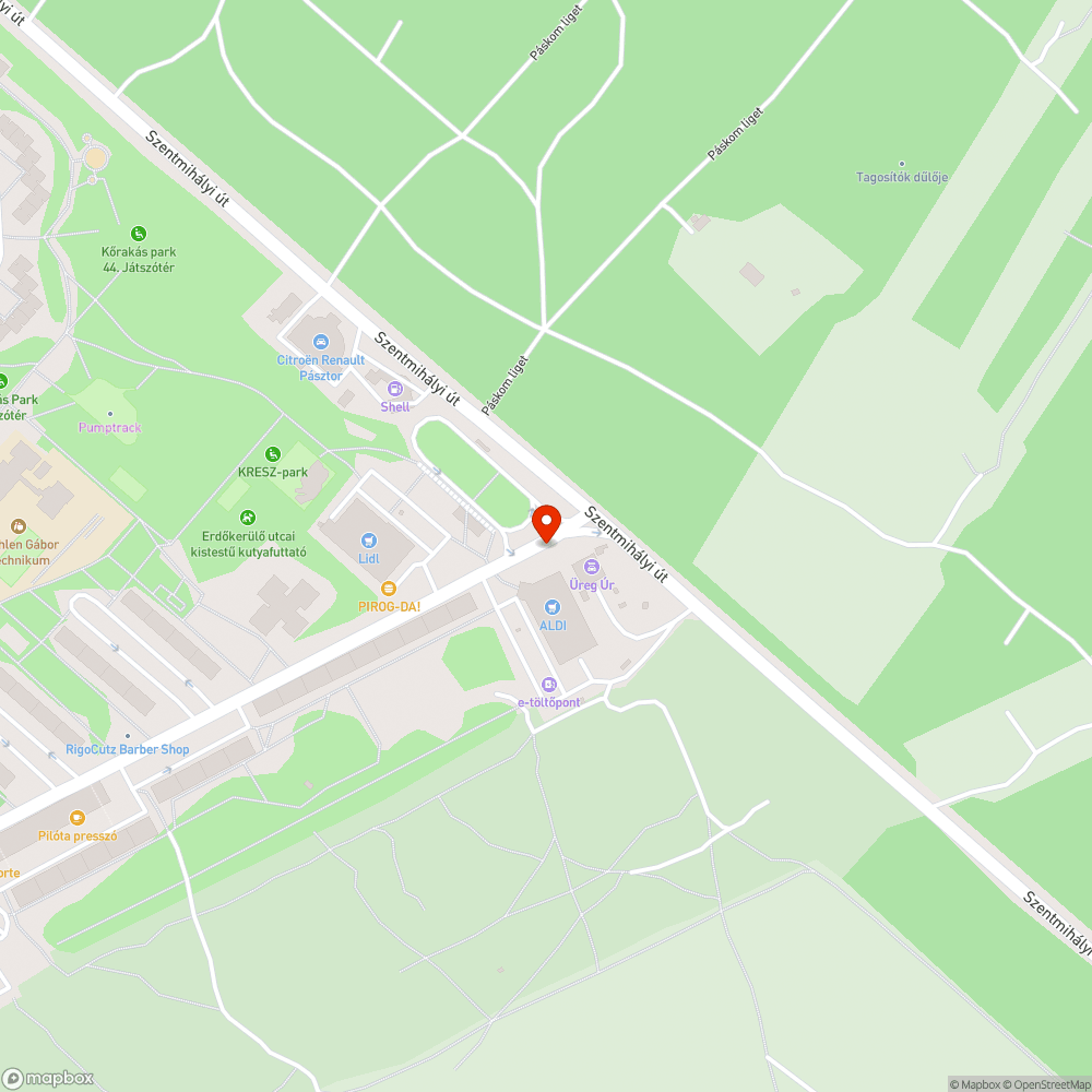 Kátyú a buszmegállóban bejelentés helye