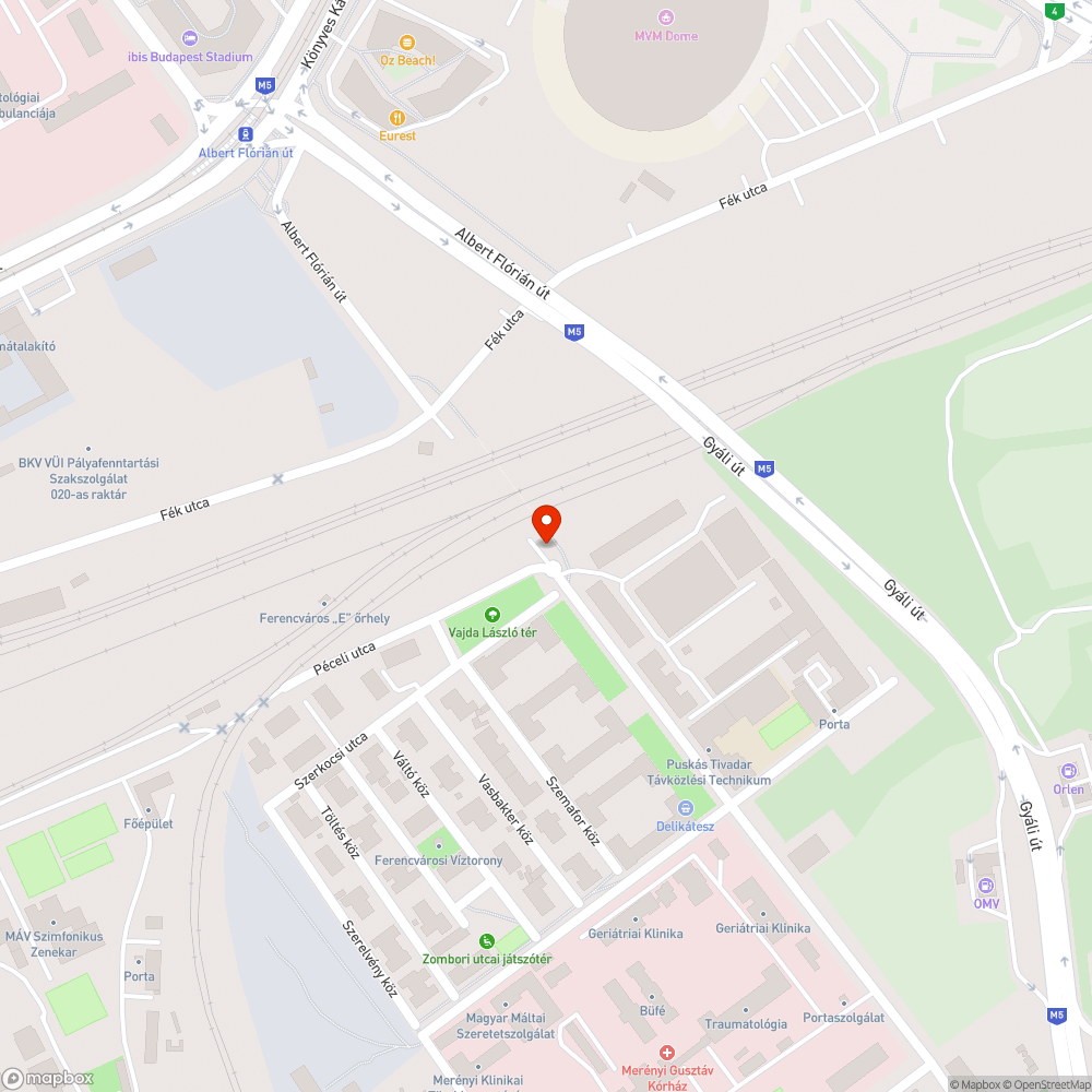 Feleslegesen megszakított bicikliút bejelentés helye