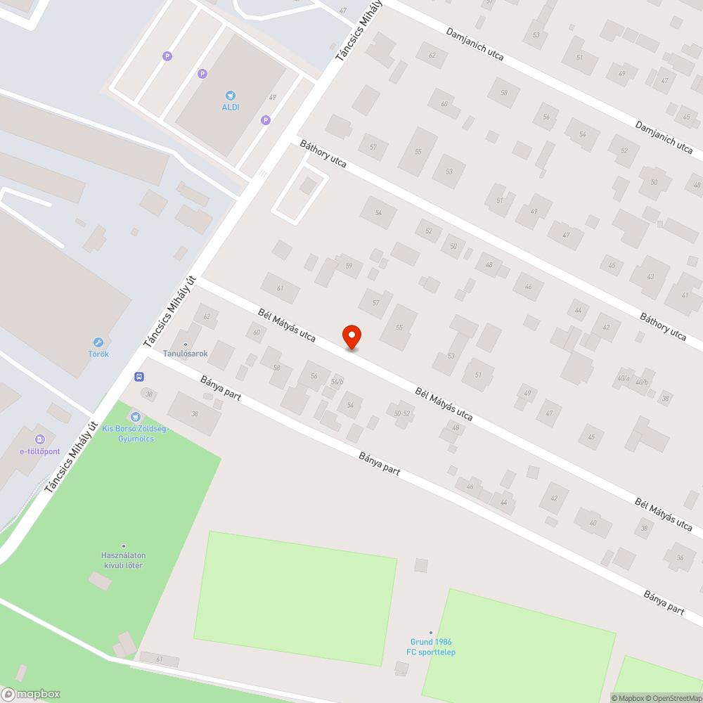 Beszakadt utca bejelentés helye