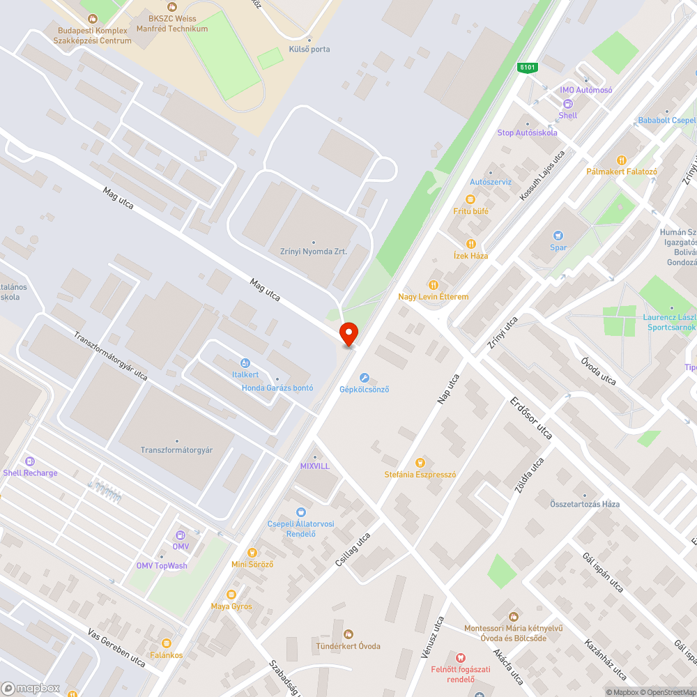 Kidöntött közúti jelzőtábla a Mag utcánál bejelentés helye