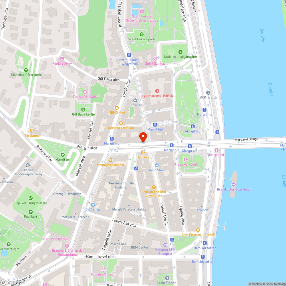 megrongált korlát a Margit körúton bejelentés helye