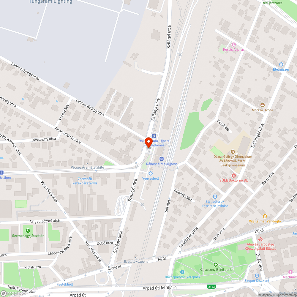 MÁV Rákospalota-Újpest wc bejelentés helye