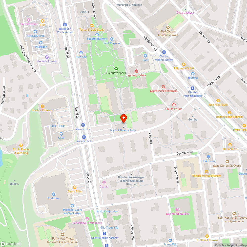 Járda fölé erősen belógó ágak a Váradi utcában bejelentés helye