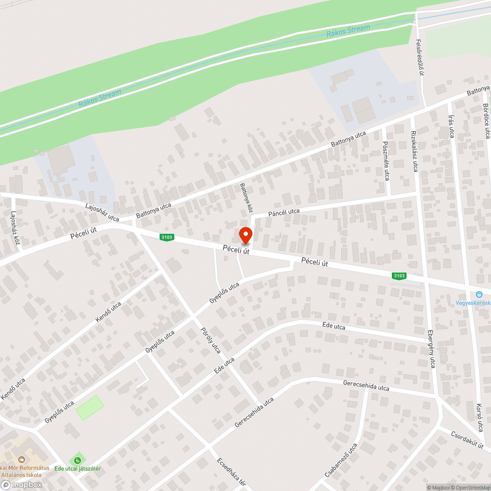 Megsérült utcanévtábla bejelentés helye