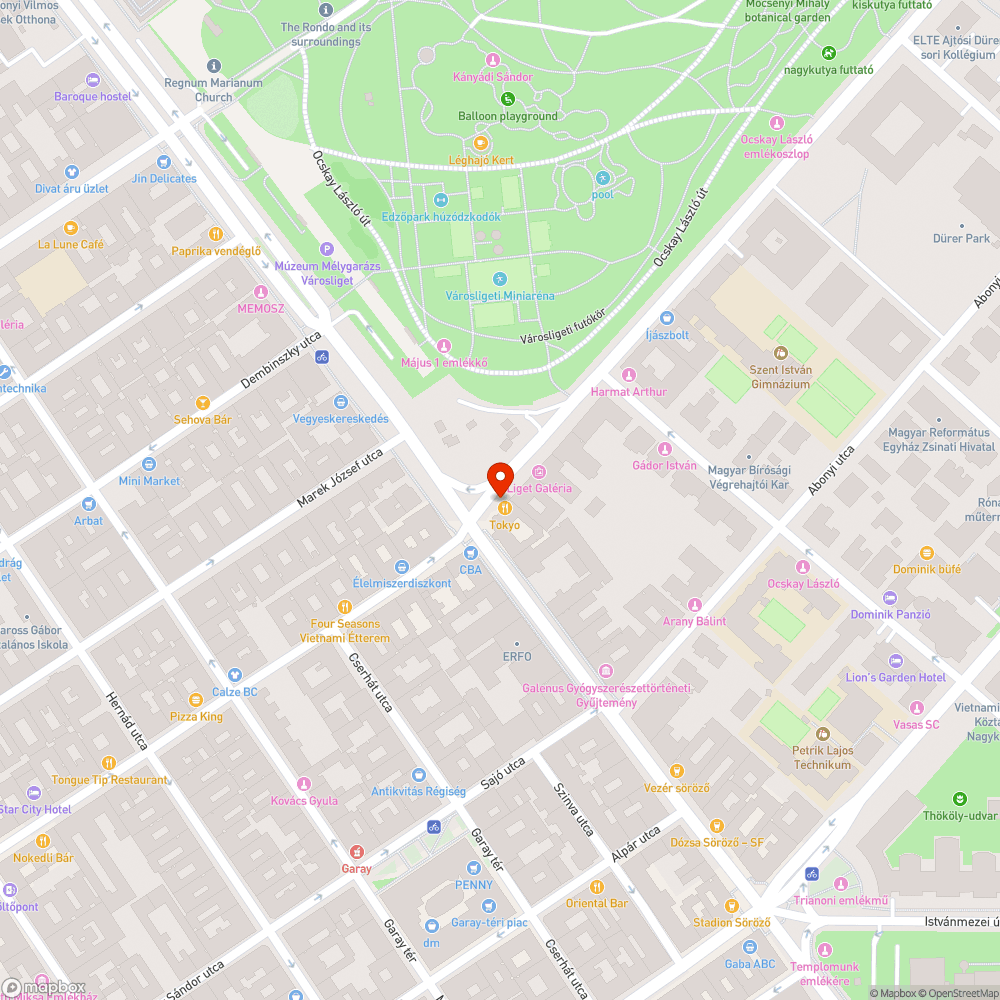 szemet, gödör, kitört oszlop a Dózsa György út 54 el szemben bejelentés helye