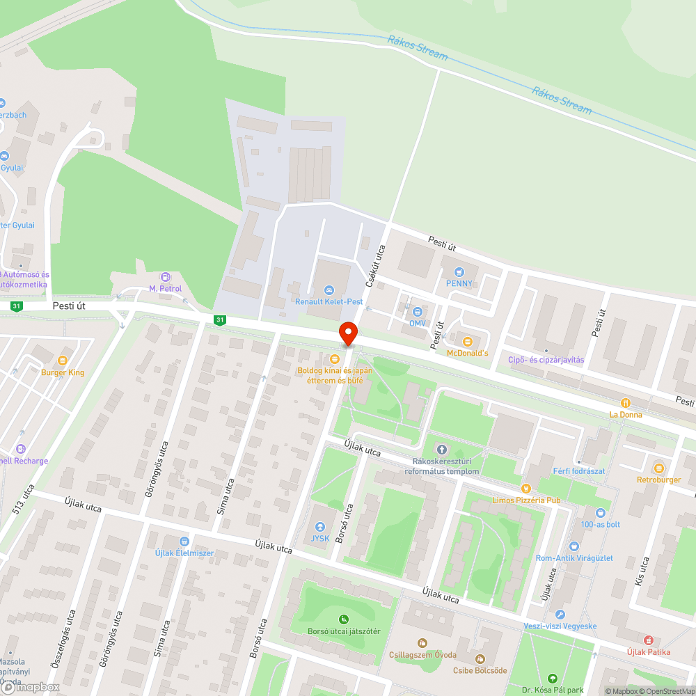 Matrica bejelentés helye