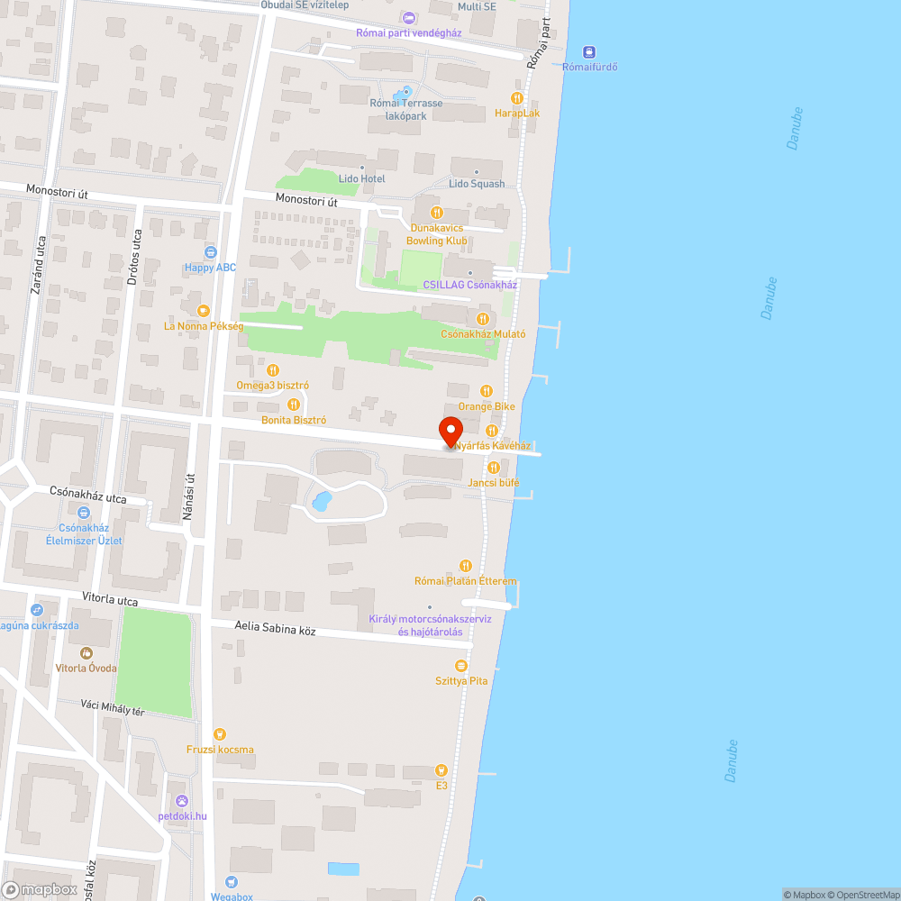 Elforgatott tábla a Római parton bejelentés helye