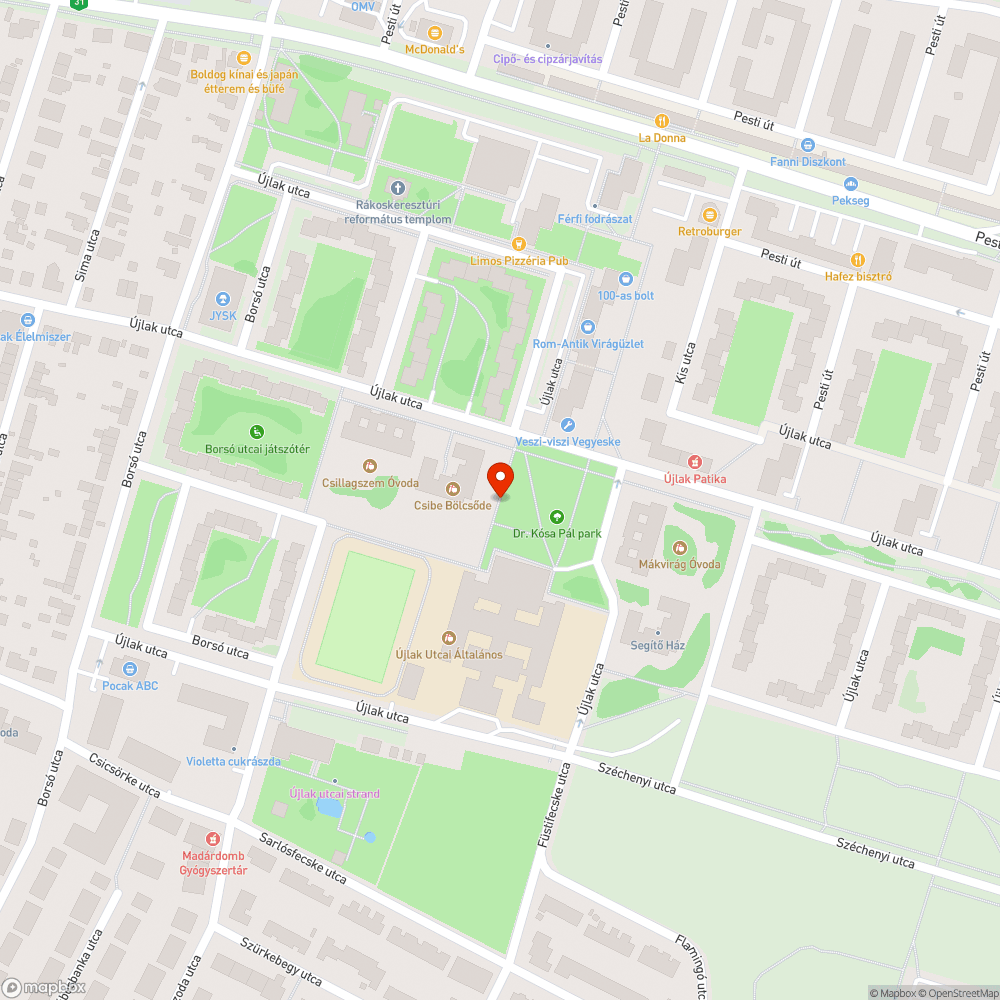 Óvoda előtt kátyús járda bejelentés helye