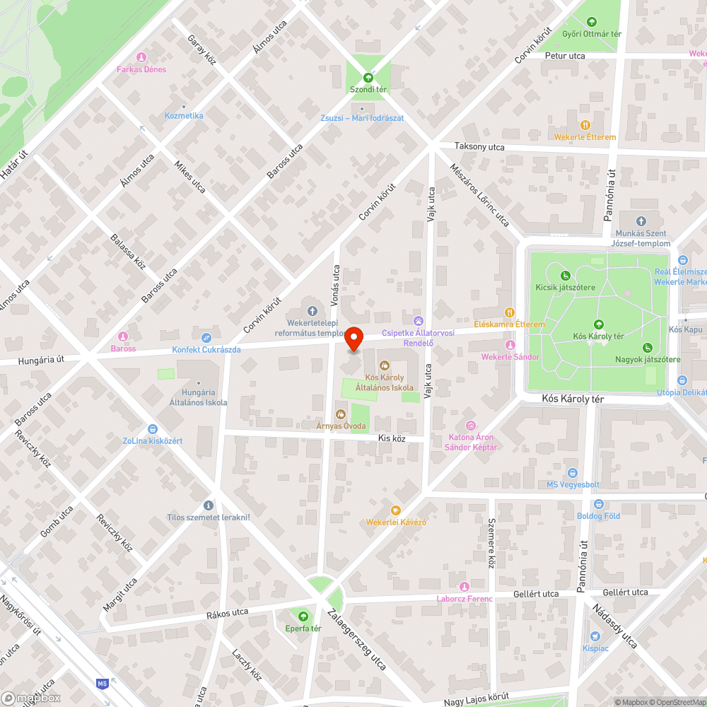 Kiszáradt fa bejelentés helye