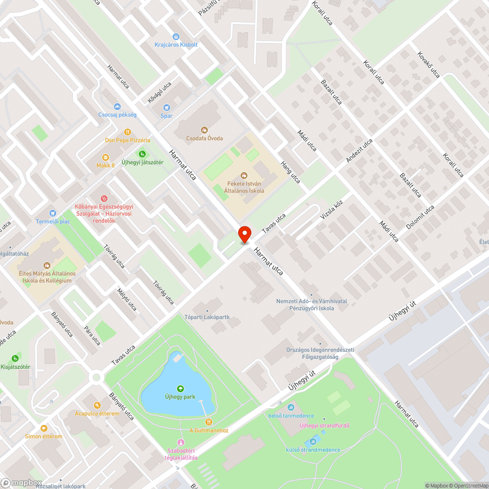 Kiszáradt fa bejelentés helye