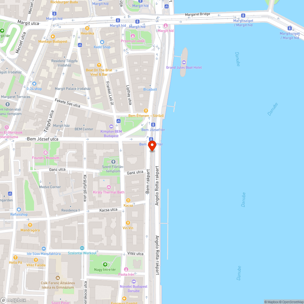 Kidőlt szemetes a Bem rakparti járdán bejelentés helye