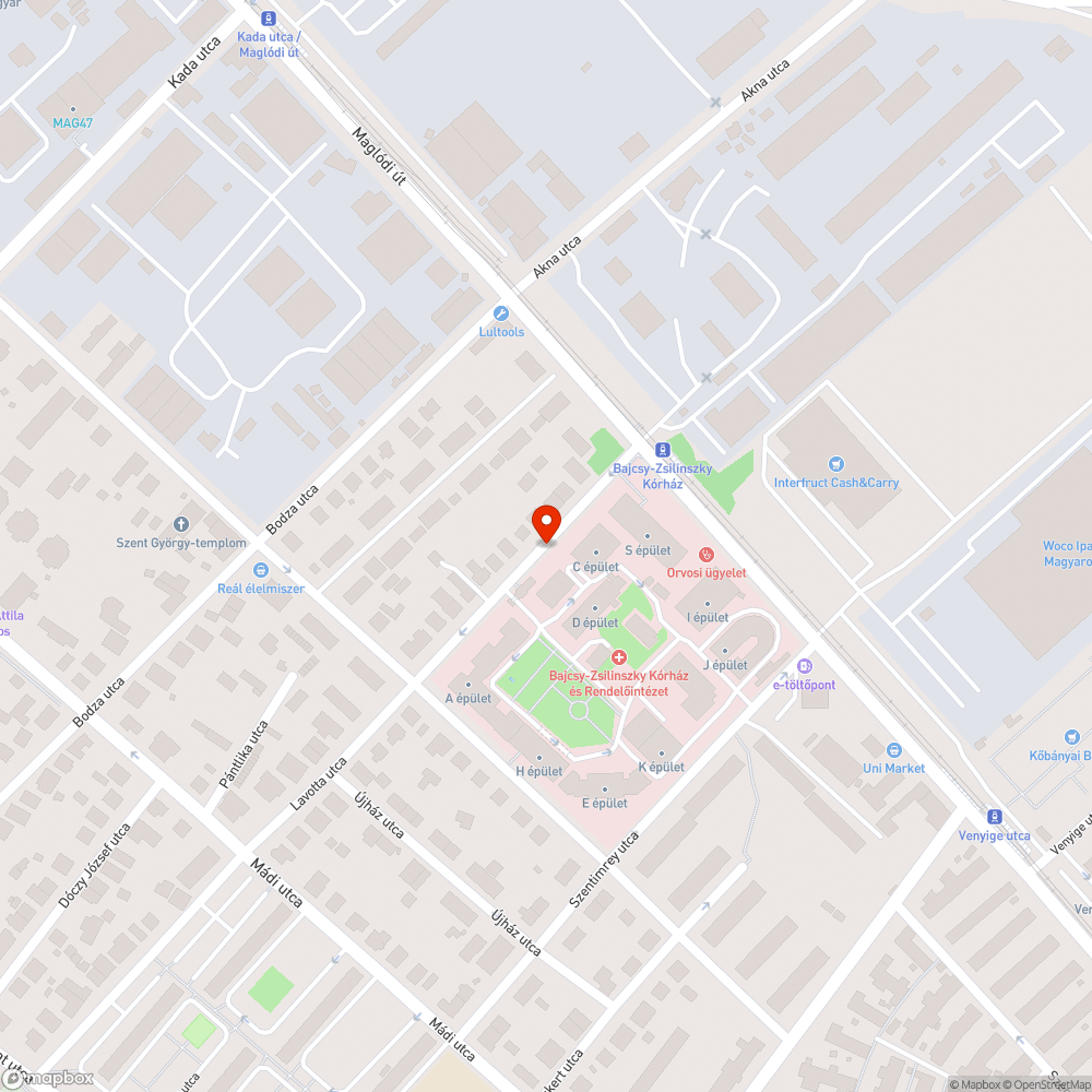 Beton- és kőtörmelékek végig a kórház mellett bejelentés helye