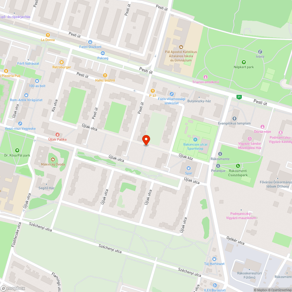 Akna bejelentés helye