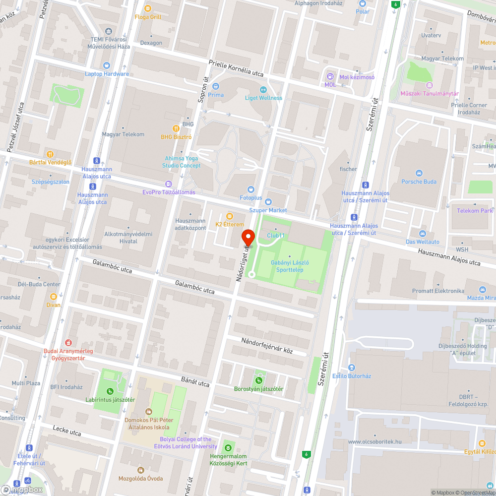 kátyú a Nádorliget utcában bejelentés helye