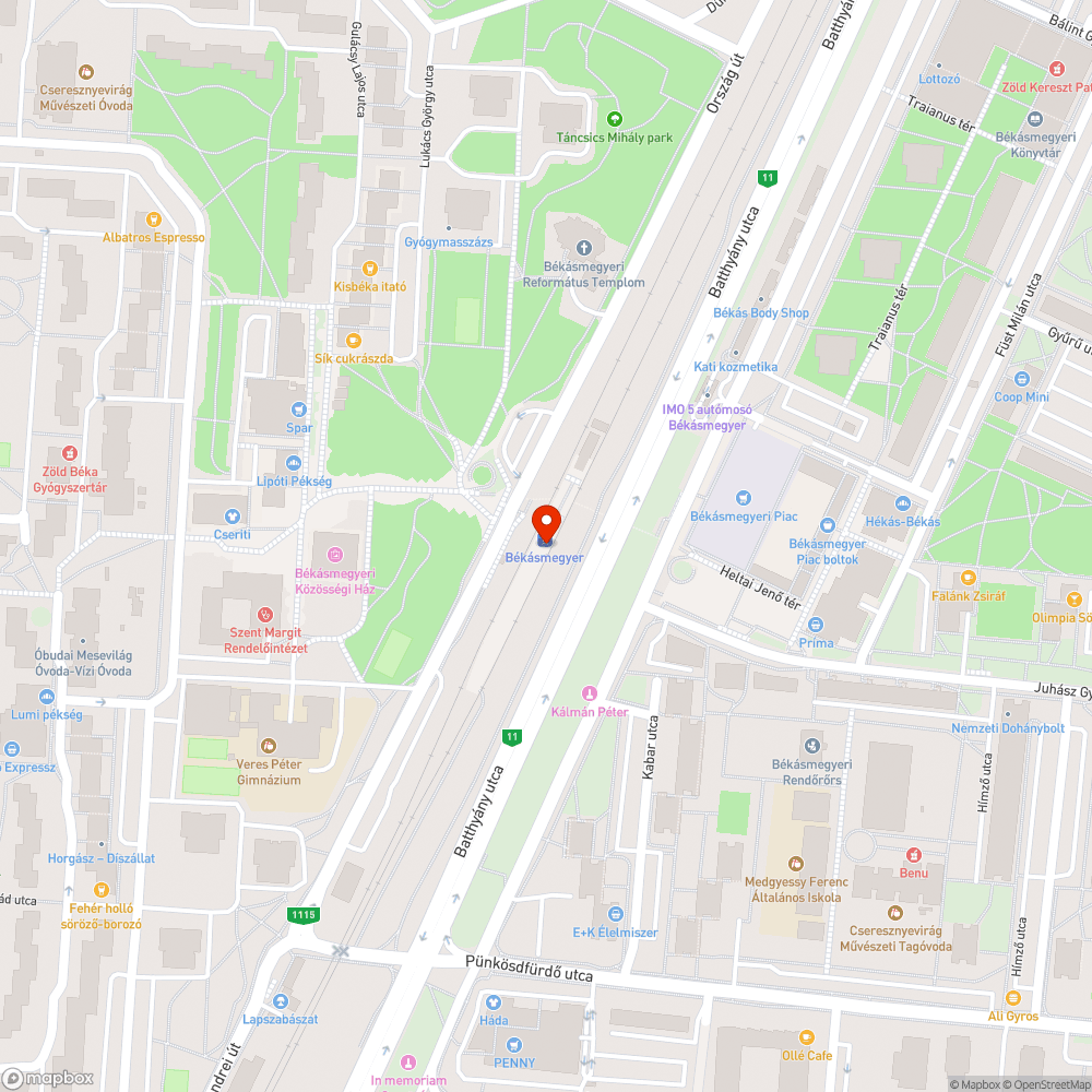 Hévmegálló bejelentés helye