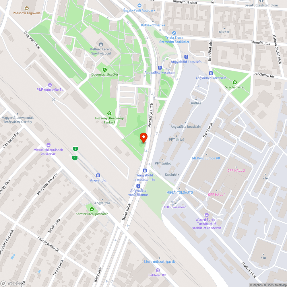 Úthibák bejelentés helye