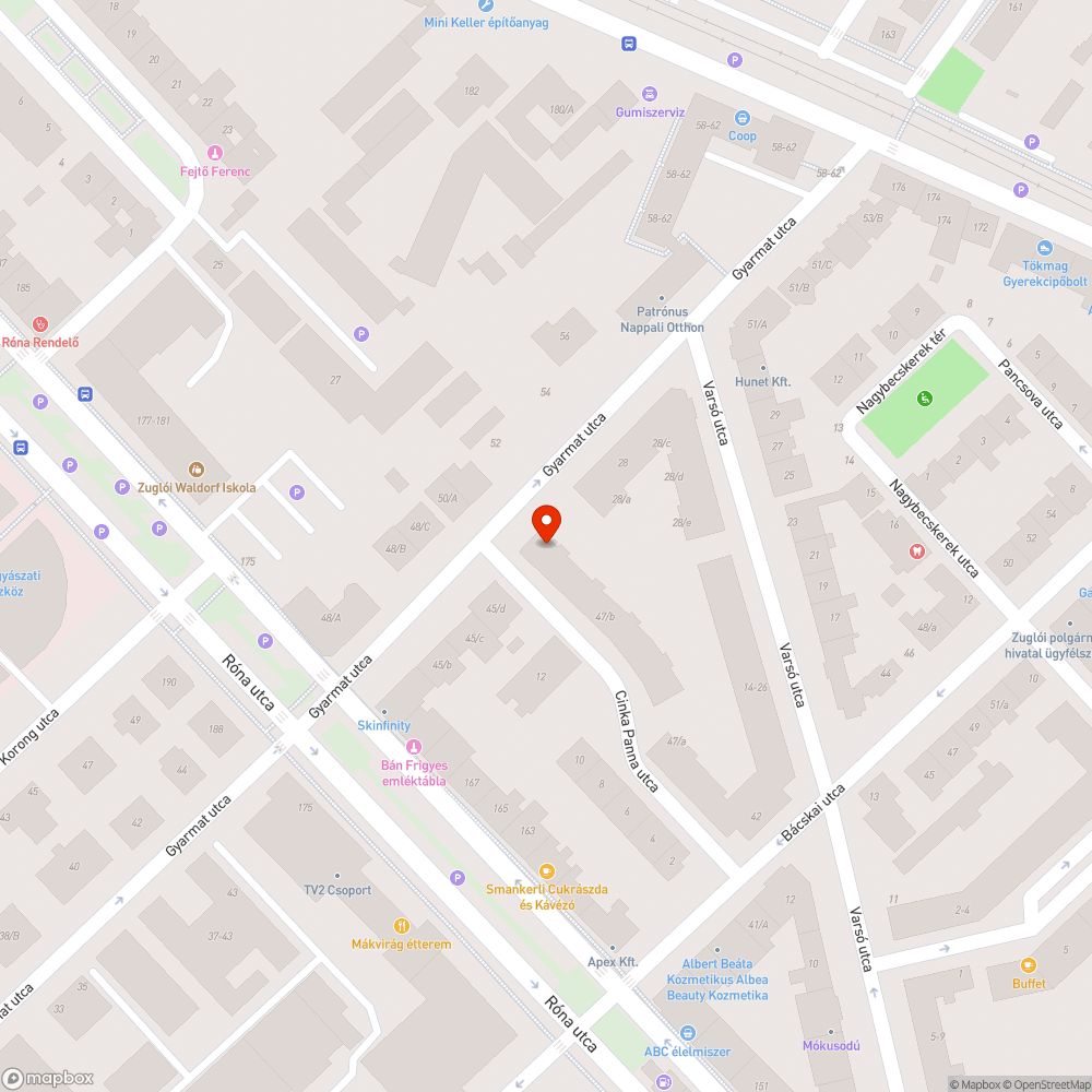 Kiszáradt fa bejelentés helye