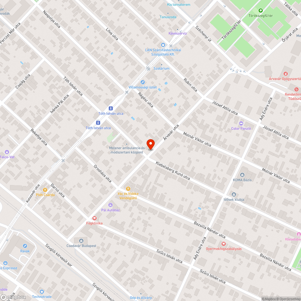 Elhagyott autó bejelentés helye