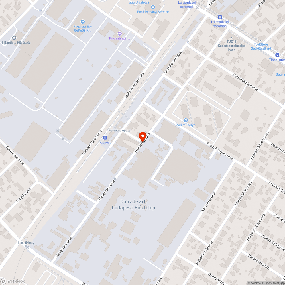 Széttört pad bejelentés helye