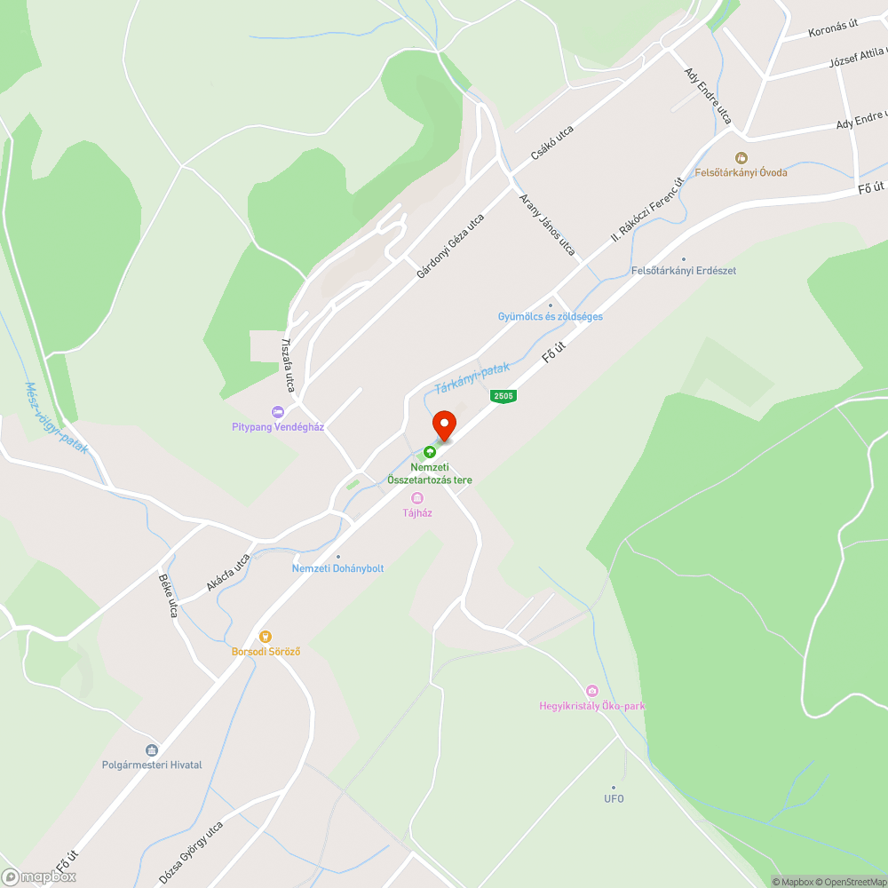 Felsőtárkány belterületén tönkrement járda bejelentés helye