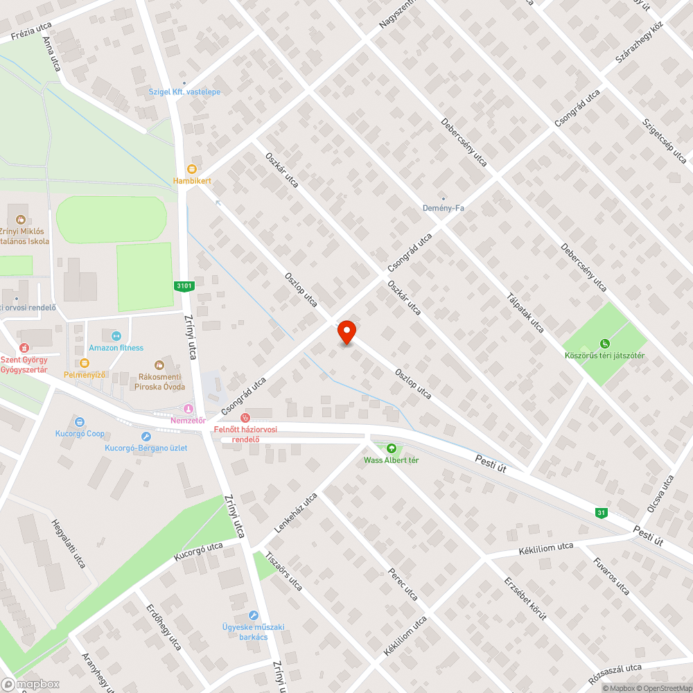 Az uttestről befolyik az esőviz a járdára és a házakhoz. bejelentés helye