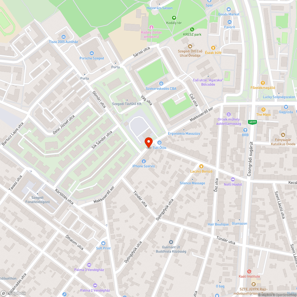 Megsüllyedt, töredezett járdaszakasz bejelentés helye