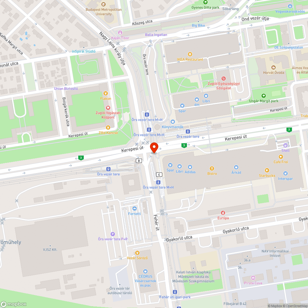 Hiányzó zebra bejelentés helye