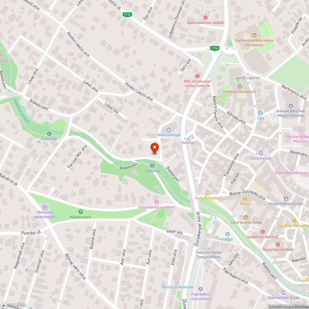 Kidőlt fa a Bükkös patakban bejelentés helye