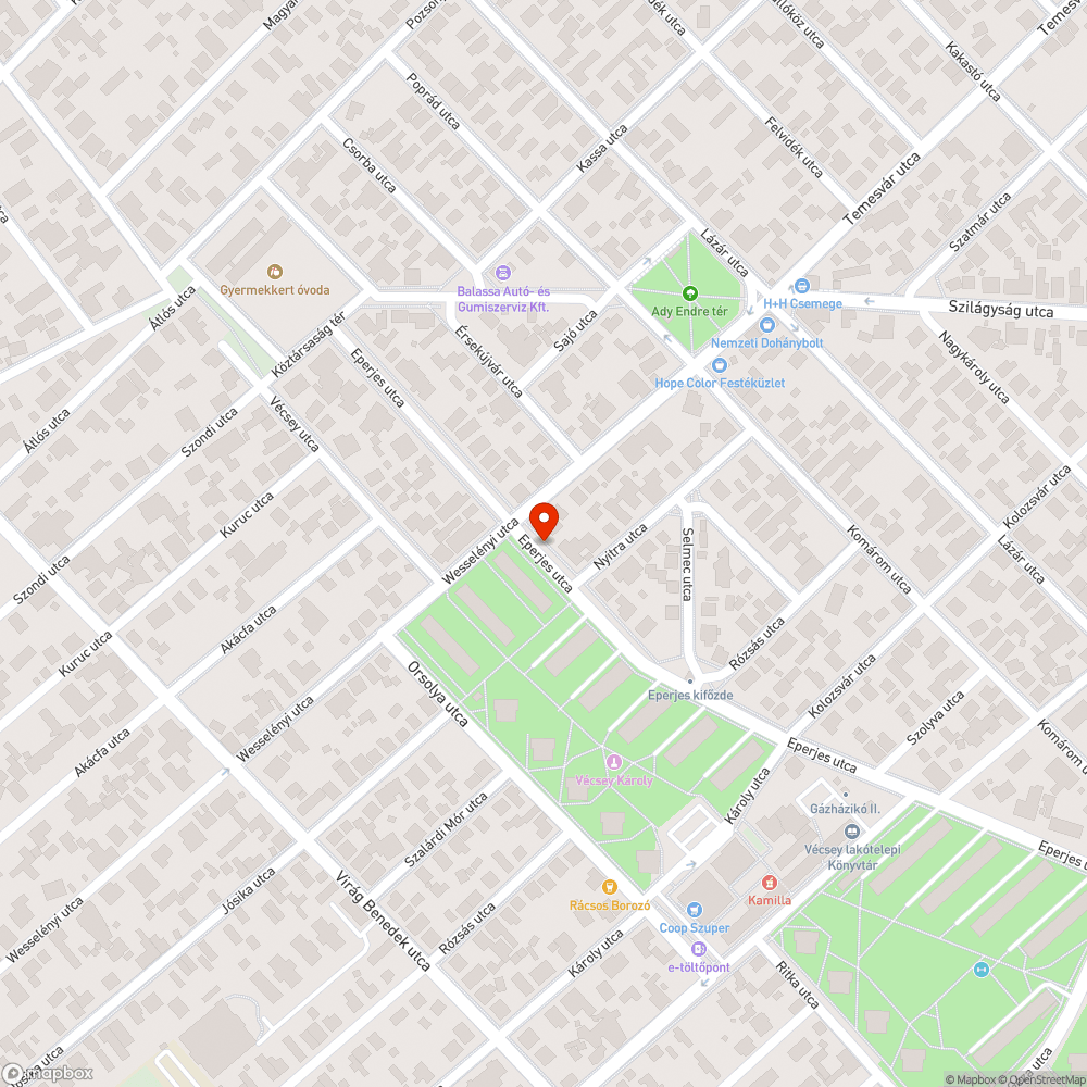 Kiszáradt fa bejelentés helye