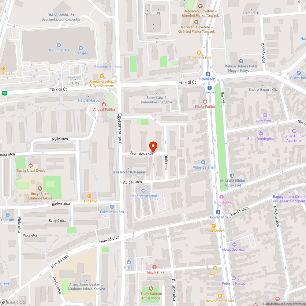 Törött pad bejelentés helye