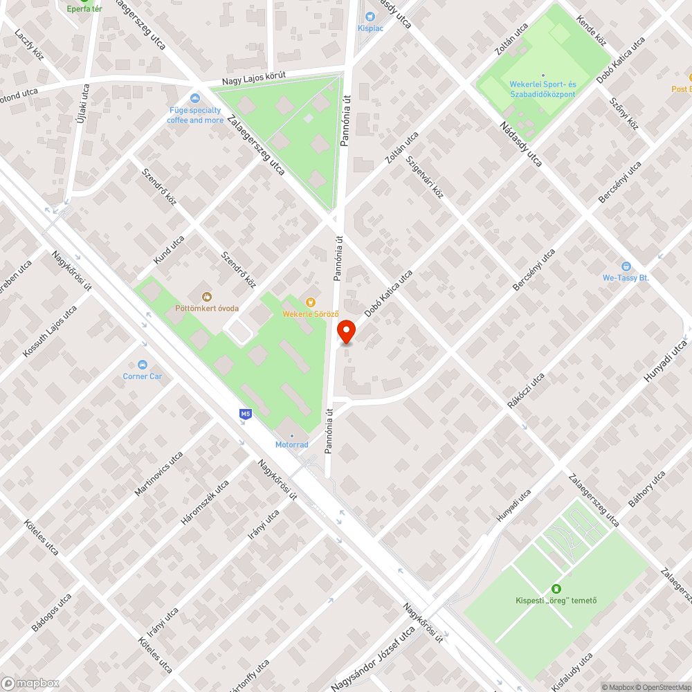 Veszélyes kátyú bejelentés helye